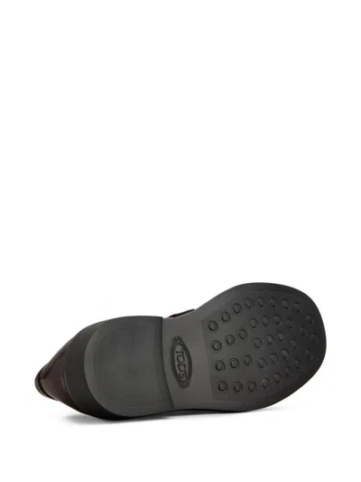 Tod's Rubber Sole Loafers Gold-tone Hardware In Brown