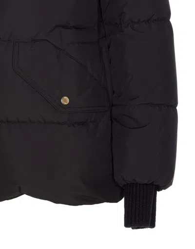 Moorer Quilted Jacket With Removable Fur Hood In Black