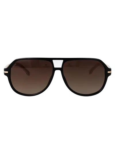 Hugo Boss Boss Black Acetate Sunglasses In Black