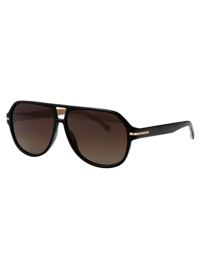 Hugo Boss Boss Black Acetate Sunglasses In Black