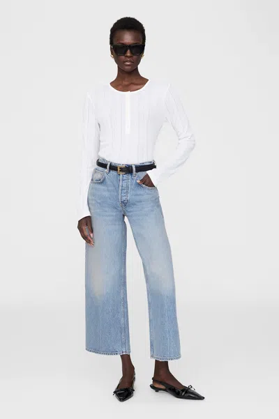 Anine Bing Pia Long Sleeve Tee - Off White Xs