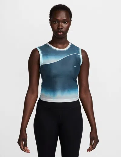 Nike Women's Artist Collection Dri-fit Printed Tank Top In Blue