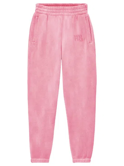 Alexander Wang Logo Sweatpant In Essential Terry Clothing In Pink