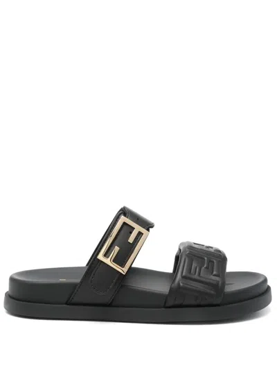 Fendi Nappa Leather  Feel Double-band Slides
