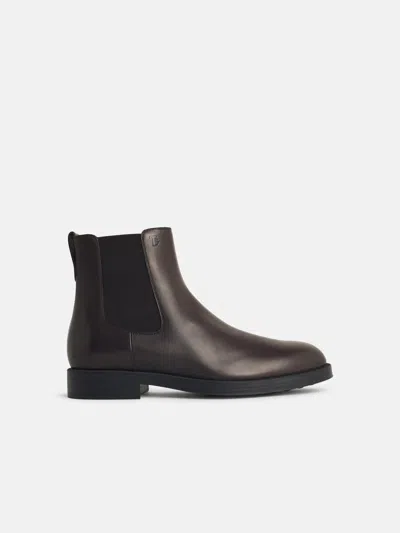 Tod's 'el. Formale' Brown Leather Ankle Boots