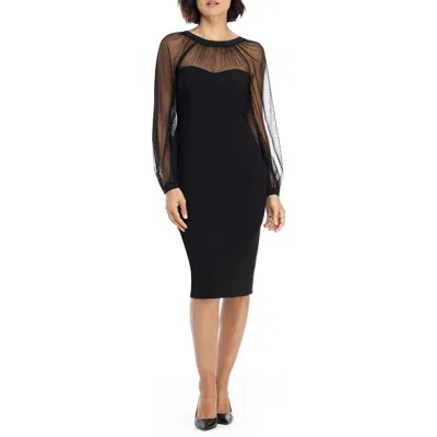 Maggy London Illusion Lace Long Sleeve Cocktail Dress