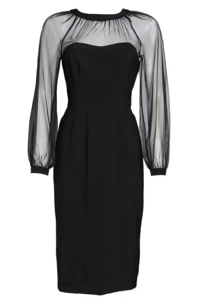 Maggy London Illusion Lace Long Sleeve Cocktail Dress