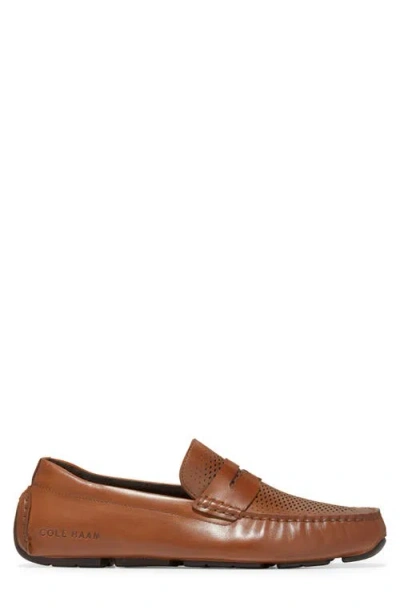 Cole Haan Grand Laser Penny Driver Mens Faux Leather Slip-on Loafers