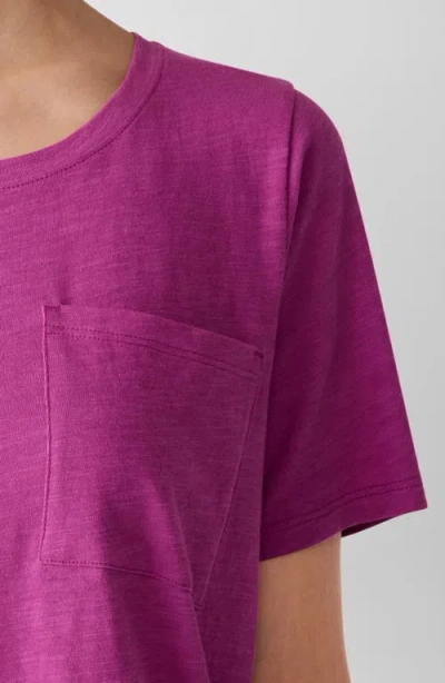 Eileen Fisher Crewneck Pocket Organic Cotton T-shirt In Pink