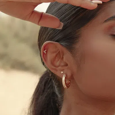 Astrid &amp; Miyu Cosmic Star Gold Studs Earrings | Jewellery By  | Gold Ear Piercing Studs One Size