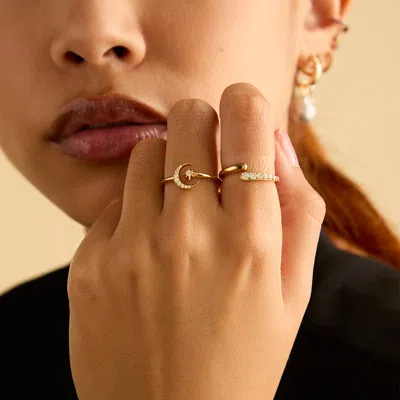 Astrid &amp; Miyu Star &amp; Moon Wrap Ring