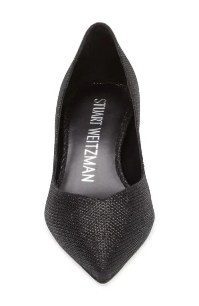 Stuart Weitzman Eva Kitten Heel Pointed Toe Pump In Black