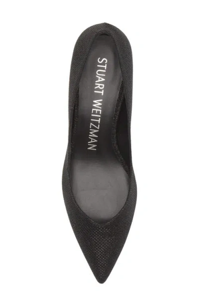 Stuart Weitzman Eva Kitten Heel Pointed Toe Pump In Black