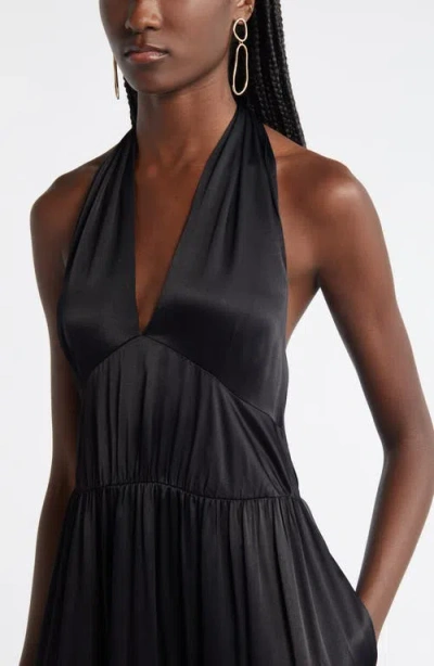 Nordstrom Tiered Satin Halter Maxi Dress
