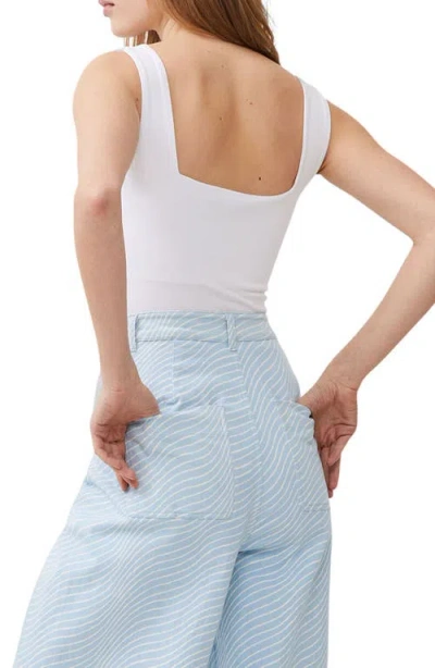 French Connection Rallie Square Neck Stretch Cotton Bodysuit