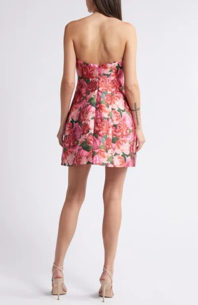 Sachin & Babi Alanna Floral Strapless Mikado Minidress