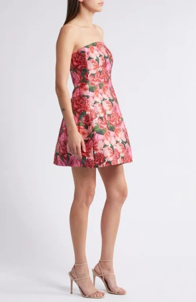 Sachin & Babi Alanna Floral Strapless Mikado Minidress