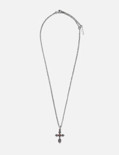 Midnightfactory Oxidised Cross Pendant Necklace (hbx Exclusive)