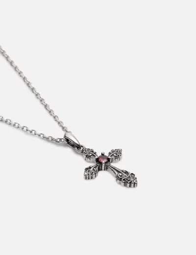 Midnightfactory Oxidised Cross Pendant Necklace (hbx Exclusive)