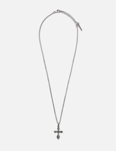 Midnightfactory Oxidised Cross Pendant Necklace (hbx Exclusive)