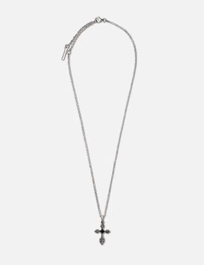 Midnightfactory Oxidised Cross Pendant Necklace