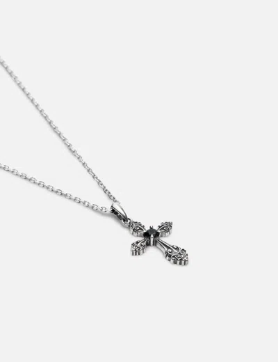 Midnightfactory Oxidised Cross Pendant Necklace