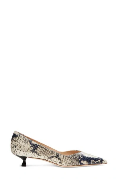 Stuart Weitzman Eva Embossed Kitten-heel Pumps