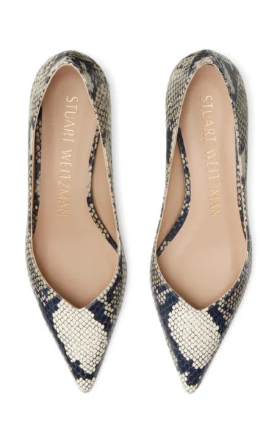 Stuart Weitzman Eva Embossed Kitten-heel Pumps