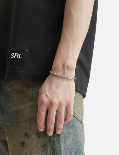 Midnightfactory Curb Chain With Cable Silver Chain Bracelet