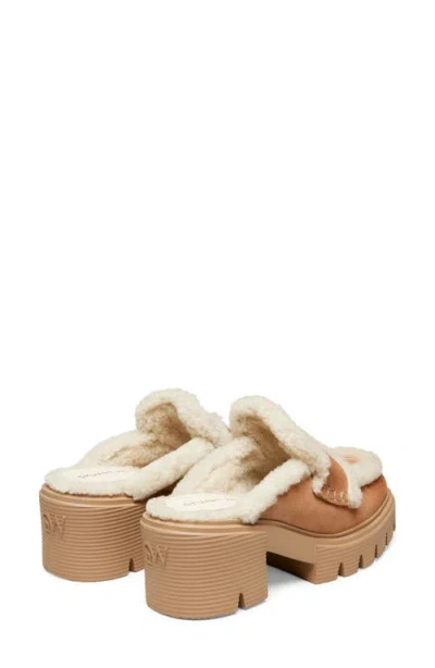 Stuart Weitzman Lennox Genuine Shearling Trim Platform Loafer