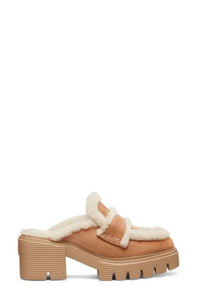 Stuart Weitzman Lennox Genuine Shearling Trim Platform Loafer