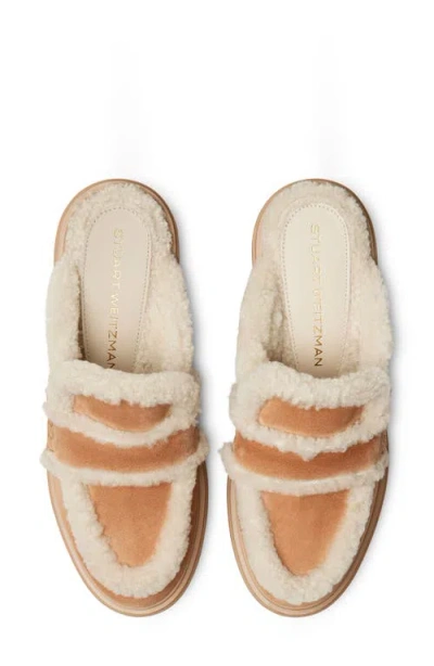 Stuart Weitzman Lennox Genuine Shearling Trim Platform Loafer