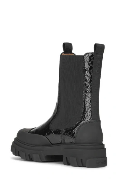 Ganni Croc Embossed Chelsea Boot