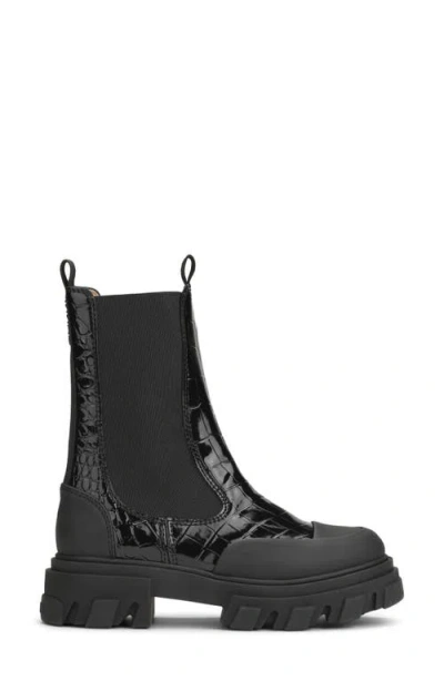Ganni Croc Embossed Chelsea Boot