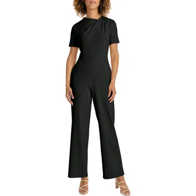Maggy London Twist Neck Short Sleeve Jumpsuit