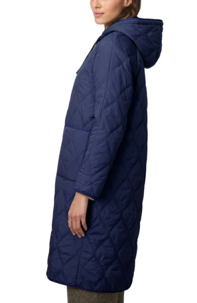 Bernardo Diamond Quilted Hooded Coat