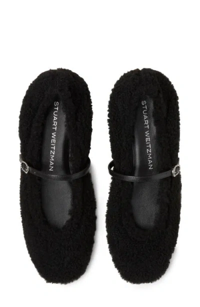 Stuart Weitzman Lennox Shearling Mary Jane Ballerina Flats