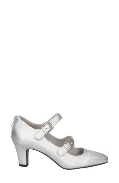 Easy Street Willis Square Toe Mary Jane Pump In Silver