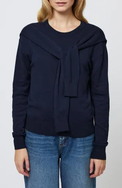 French Connection Scarf Accent Crewneck Sweater