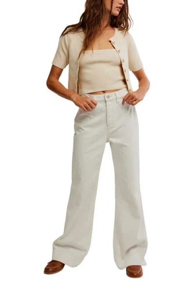 Free People Cerine Relaxed Bootcut Jeans In White
