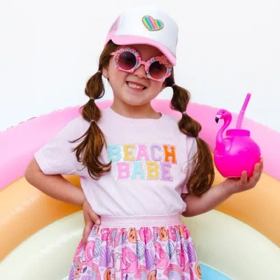 Sweet Wink Beach Babe Patch Short Sleeve T-shirt In Pink