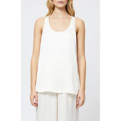 French Connection Ennis Satin Racerback Tank In White