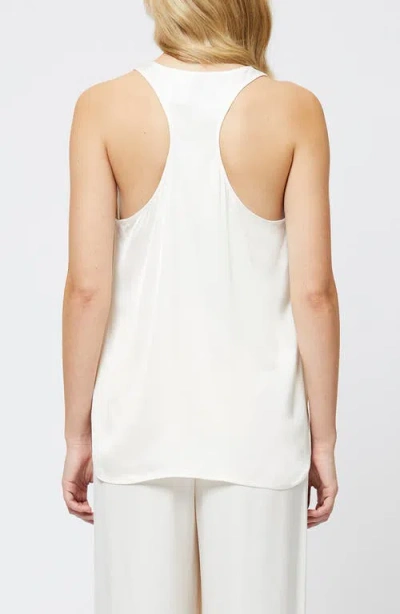 French Connection Ennis Satin Racerback Tank In White