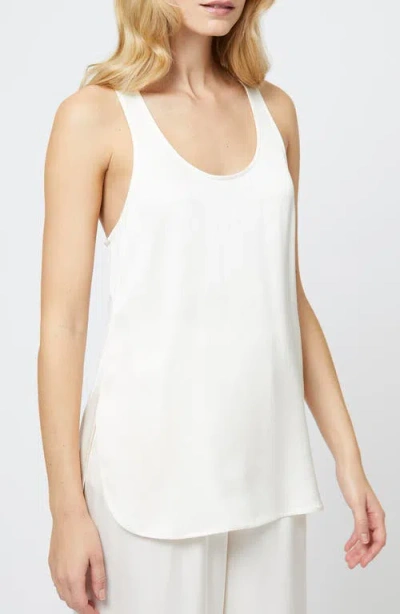 French Connection Ennis Satin Racerback Tank In White