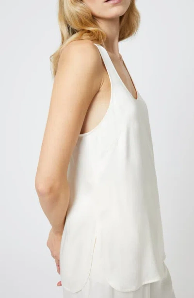 French Connection Ennis Satin Racerback Tank In White