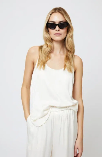 French Connection Ennis Satin Racerback Tank In White