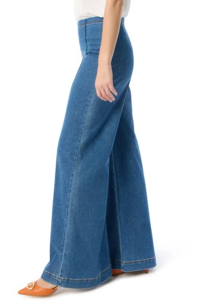 Dee Ocleppo Anna High Waist Pintuck Pleat Wide Leg Jeans In Blue