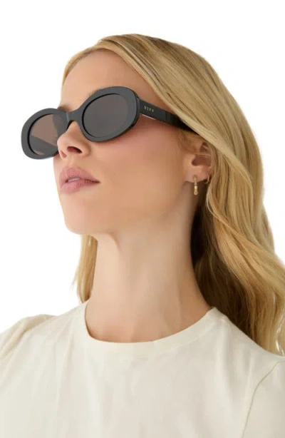 Diff Lainey 52mm Polarized Oval Sunglasses In Black