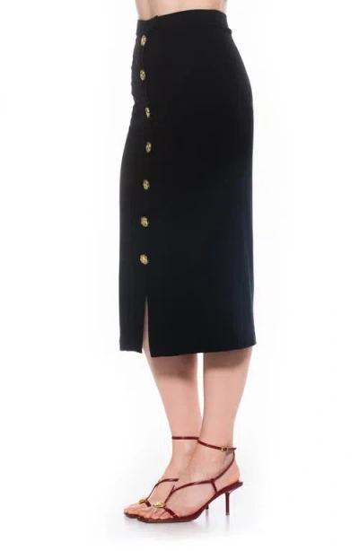 Alexia Admor Carla Button Front Midi Skirt