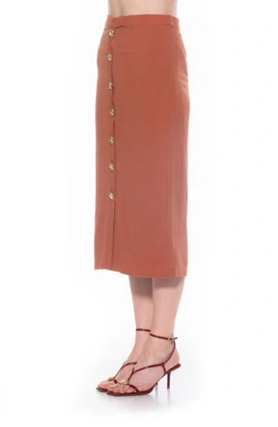 Alexia Admor Carla Button Front Midi Skirt